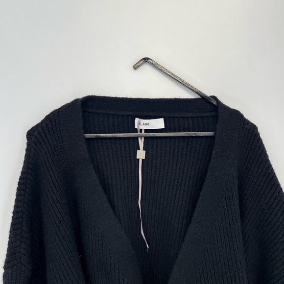 Dress Blank Black Knit Wrap Long Sleeve Chunky Sweater Top - Picture 1 of 7